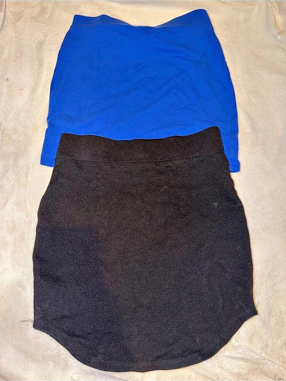 Forever 21 Blue and Black Stretchy Fitted Skirts